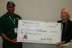 Trucking’s Top Rookie Frederick Weatherspoon and Randall-Reilly Senior Vice President Linda Longton.