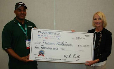 Trucking’s Top Rookie Frederick Weatherspoon and Randall-Reilly Senior Vice President Linda Longton.