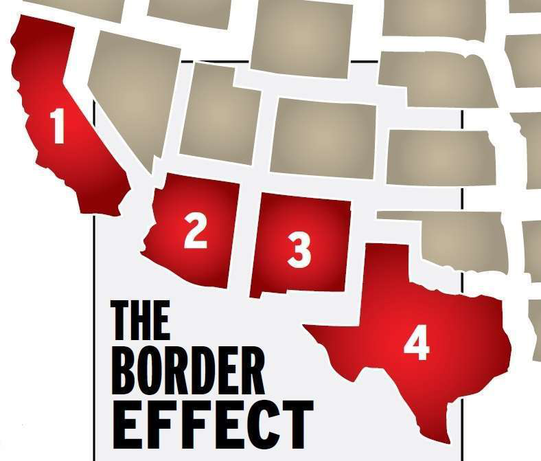 Arizona border effect map