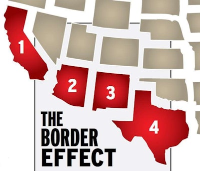 Arizona border effect map