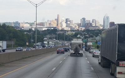 Highway shot into city 71 75