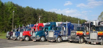 “This is a picture was taken a few years back of the former fleet of McGuire Trucking,” Westmoreland wrote. “McGuire Trucking was in business from the early 80s through January of 2015. Wayne McGuire was the owner of these trucks. He is greatly missed. He always ran beautiful Kenworth trucks, many of which he bought new.”