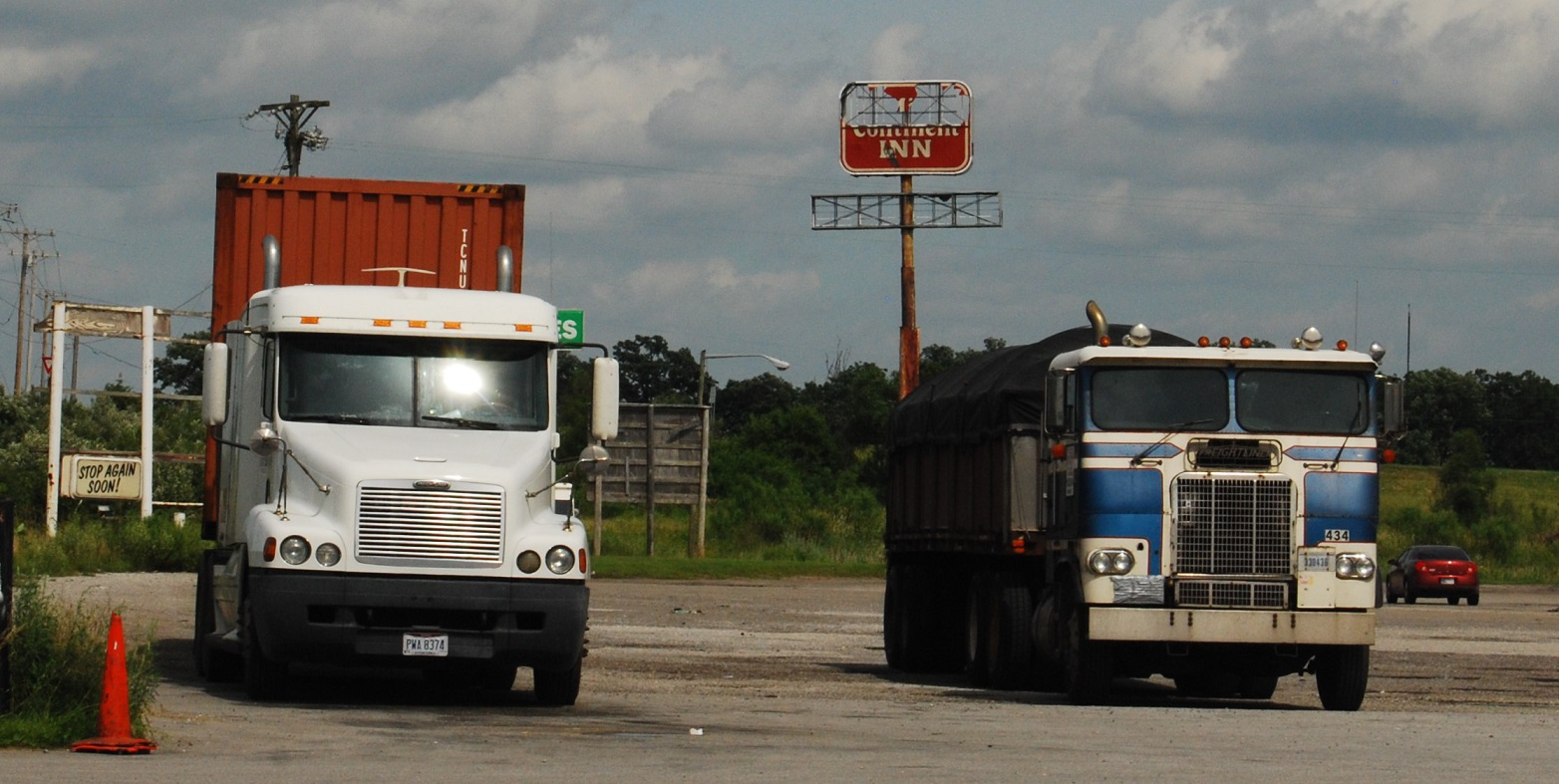 Parking at truckstop waiting to load