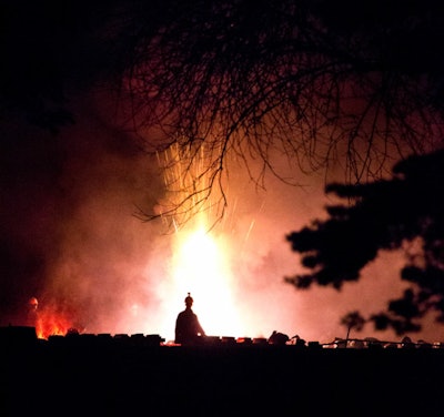 Chad Zechar has been driving a truck for about six years. He runs a day cab for Aberdeen Express, hauling LTLs on a daily route, but on his days off he blows things up. Chad’s been in the fireworks business as a side job since 1999, and as an exhibitor for Rozzi Fireworks, he manages shows and puts his name on the permits. The picture (taken by Ken Shank) is of the “Huber Heights, Ohio, Fourth of July celebration in 2014,” he says. “This is what it looks like on the ground, when the fireworks shells are being lit.” Managing a show entails everything from driving the ordinance to the venue, to digging holes and building racks for shells to go into. Actually firing the show is obviously the fun part, but there’s a lot of work that goes in before the fun happens. Coordinating with local fire departments and verifying permits and procedures reminds Chad that he actively works in two of the most highly regulated industries in the US.