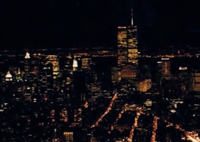 World Trade Center, pictured from the Empire State Building, circa 1997, by George Parker