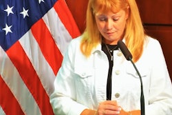 Rivenburg is pictured above during her part of the event announcing the establishment of the National Coalition on Truck Parking, attendant to release of the Jason’s Law Truck Parking Survey report and study. Read more about the study, which marks a good “starting point” in identifying areas where the need for more spaces is most critical, Rivenburg says, at this link.