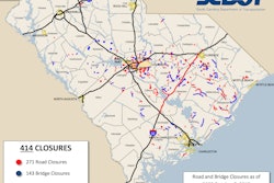 Road and bridge closures as of 8 a.m. Eastern time Wednesday.