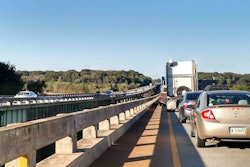 Traffic on highway bridge