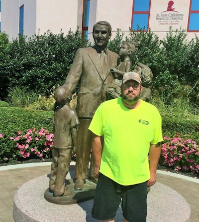 Chris Dowdy outside St. Jude children’s hospital