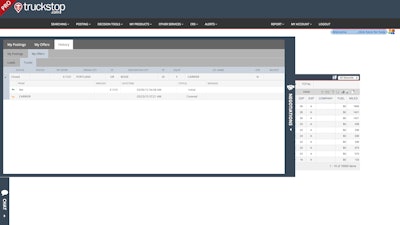 Online negotiations in progress then show up in the negotiations grid, Bullard notes, and the back and forth between you and the broker “works much like a text message. You can have multiple postings out there at once, with multiple counter-offers coming in.”