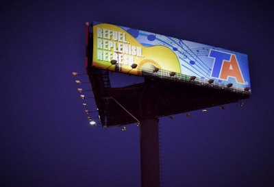 TA sign at night