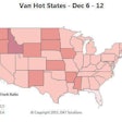 Demand remained strong during the week in a handful of hot markets, including Spokane, Wash.; Medford, Ore.; Fargo and Sioux Falls in N.D. and S.D., respectively; Des Moines, Iowa; Rock Island, Ill.; Hutchinson, Kan; Tulsa, Okla.; Little Rock, Ark.; Memphis; and Decatur, Ala. A shortage of trucks yielded a high load-to-truck ratio that also turned the map red in Wyoming and Maine, though volume there was low, and a brief surge in New Mexico is not generating any more new volume this week.