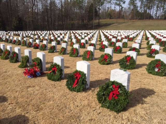 Wreaths Across America at Alabama National Cemetery in Montevallo, Ala., on Dec. 12.