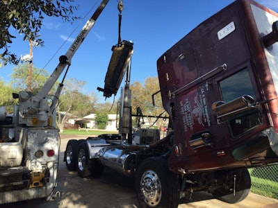 Zach-Beadle-Peterbilt-radiator-maintenance