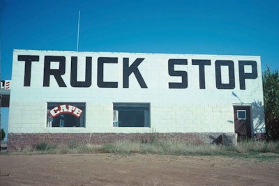 Independent truck stops, such as this one photographed by Optic Nerve, were far more common in the 1970s. © Lynn Adler