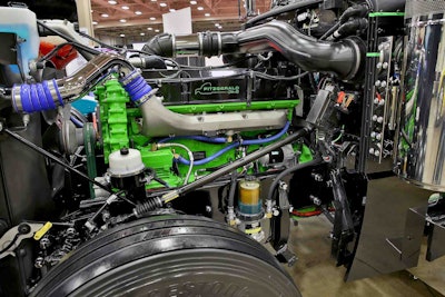 Hassevoort’s Pete is powered by this 500-hp Detroit 60 series engine, a remanufactured pre-emissions engine installed in the glider by Fitzgerald’s.