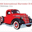 Part of its 1930s D line of pickups, the 1938 International Harvester D-2 had a distinct barrel-shaped grille, and its elegant styling mirrored the look of luxury automobiles of the era. © 2016 USPS