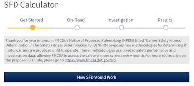 The agency has established an online SFD calculator through which motor carriers can test how the rule would affect them with their own data.