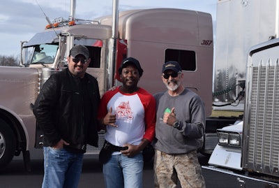 From left: Tony Justice, Chris Fiffie, Aaron Tippin — photo taken during filming of some of the driving scenes in the video at the North Cumberland Regional Airport in Sparta, Tenn. Take a tour through that filming in this linked Overdrive report from .