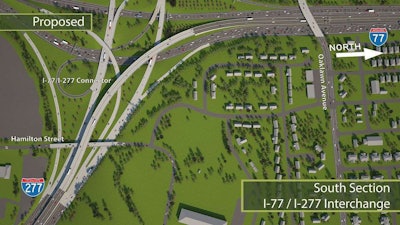 Rendering of the proposed I-77 expansion from the North Carolina Department of Transportation.
