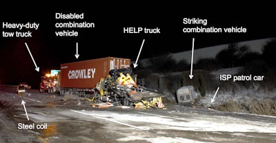 A crash scene photo from the Illinois State Police.