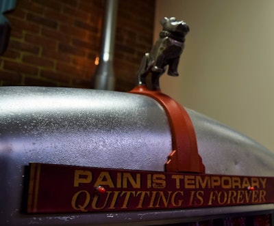 The text Blanchard added to the B61 front above the custom-built grille is a variation on something of a motto 'anybody who knows me,' Blanchard says, 'knows I say quite a lot: 'Poverty comes to a sluggard but the diligent will prosper.'' It's a variation itself on a few different Bible verses in the book of Proverbs and of a piece with Blanchard's 3Feathers venture. Likewise his view of the most hardworking of drivers out there: 'I think a lot of those in the driver's seat out there have a vision,' he adds. 'They sacrifice to feed the family' and to make that vision a reality.