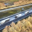 Daimler’s Highway Pilot Connect platooning system in action on the Autobahn in Germany.