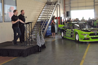 Tommy Fitzgerald Jr. and Brad Keselowski introduce the No. 22 Mustang.