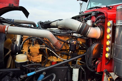 With well more than a million miles in the rearview behind it, the Caterpillar C15 in the Peterbilt this day was just weeks away from some planned downtime for what Bowers says will be its first major overhaul with Cat's Platinum overhaul kit. At the same time, Bowers is scheduling some repainting work of the entire exterior of the truck, brake work and more -- near $30K worth of an investment for (hopefully, he says) another million miles. Follow this link to read more about some of the recent mods to the Pete, including the stretch by Jamestown, Tenn.-based Ronnie King.