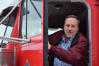 Last stop -- the Walmart parking lot in Mt. Vernon, Ill., where in spite of the No Truck Parking signs the store staff seem accommodating of big rigs, Bowers says, and judging by the numerous rigs taking refuge there late in the afternoon I'd say he's right. It's a common stop on this run for the presence of a Ryan's steakhouse at the edge of the lot. Several hours north from Nashville, it's winter again.