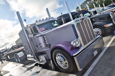 Scott Goldman of Walker Transportation showed this 2014 Peterbilt 389 and 2015 MAC flatbed.