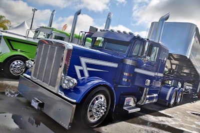 Luke Leister's 2016 Peterbilt 389 and 2016 MAC dump won second place overall in the Limited-Mileage Combo category.