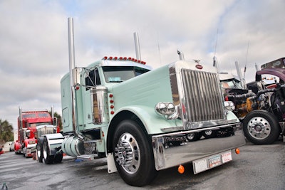 Adam Kimball's 1990 Peterbilt 379 won second place in the Antique category.