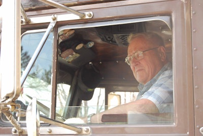 Then 76-year-old Butch Mueller behind the wheel of the 358.