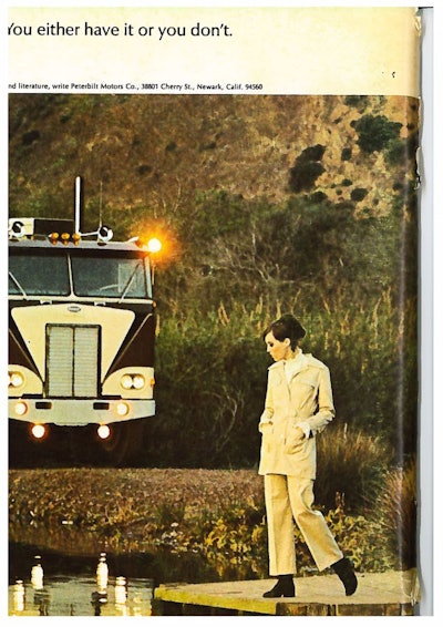 A Peterbilt ad from the back cover of a 1968 edition of Overdrive.