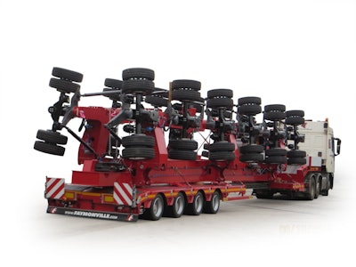 The foldable frame (to less than 10 feet width) makes easy return transport possible in a convention truck-trailer setup.