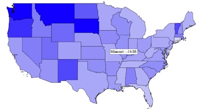 Truckstop-com-van-rates-percentage-decline-heat-map-2016-v-2015