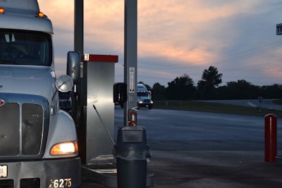 truckstop truck stop hours of service evening parking hos fuel island20160526_0051