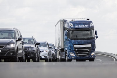 A DAF XF European truck equipped with the EMA system.