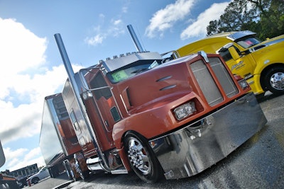 Shawn Cielke and his 2005 Kenworth T600 and 2017 Wabash reefer won Best of Show, Working Combo at the 75 Chrome Shop Show held in April.