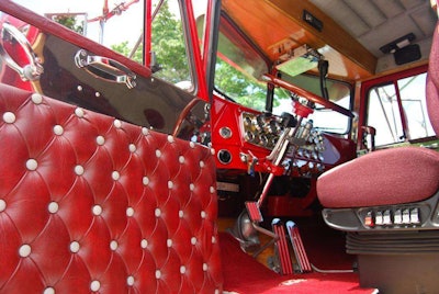 The hardwood floors, parts of the dash paneling, reconditioned Kenworth button-tuck along the doors and sleeper walls were all done by Donalson and his brother.