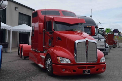 Wisconsin-based Dawes Contract Carriage is showing this aerodynamic Kenworth, one of a few aero trucks on the lot.