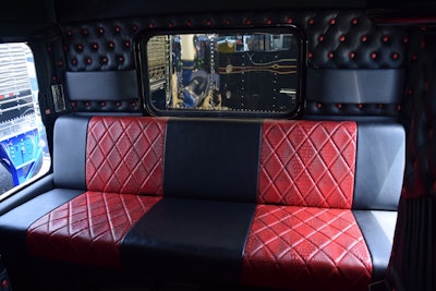 One view of the interior of the Fleenor rig, back of the sleeper.