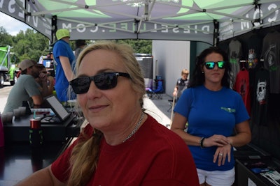 Overdrive contributing writer Wendy Parker (left) with Ashley Feldkamp at the Diesel Life booth.