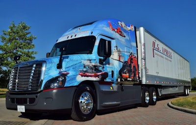 For more about Rebekah and Don Davis, drivers of the Coast Guard-themed unit among the specially-designed tractors, read this story from the Friday, July 1 event.