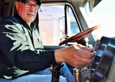 Buchs runs with both an air cuff lock for the tractor and a bar lock for whatever Landstar dry van he happens to be hauling at any given time.