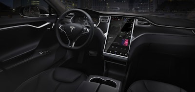 The dash of a Tesla Model S.