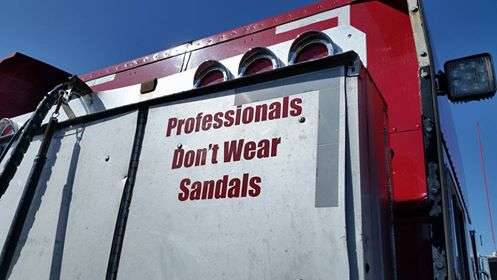 pros don't wear sandals