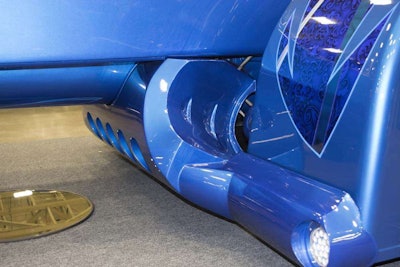 The in-house fabricated rolled steel run throughout the Kenworth’s exterior.