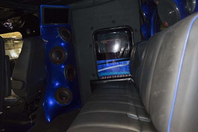 Mendez swapped out a bunk for a leather bench in the truck’s sleeper.